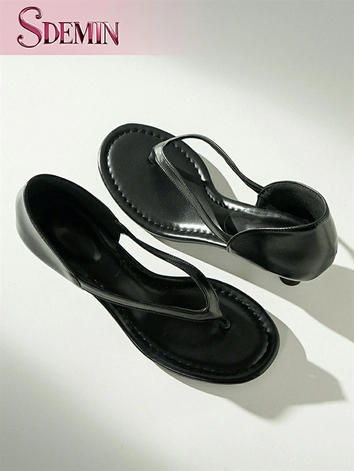 Black Low Heel Thong Sandals price