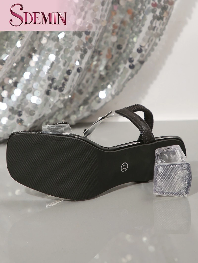 Crystal Block Heel Sandals manufacturers