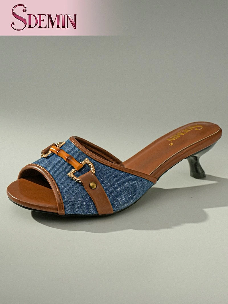 Slides With Block Heel high quality Slides With Block Heel high quality